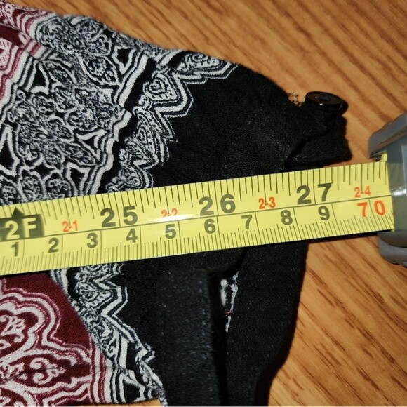 Lucky Brand Womens M Burgundy BOHO Paisley Print Chiffon Blouse Top Hippie Flowy - Picture 16 of 16